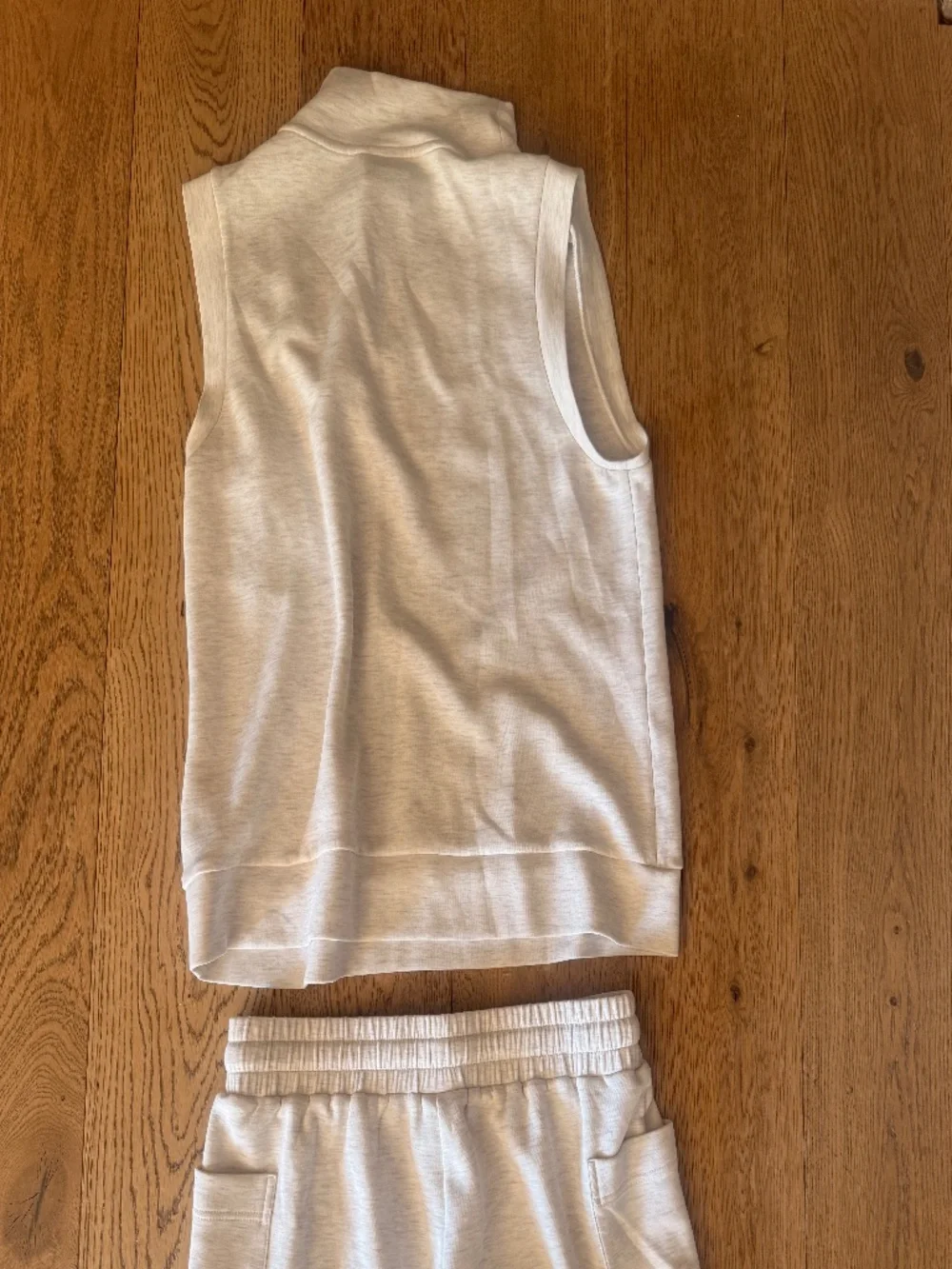 VARLEY Ivory Marl Double Soft ISABELLA Set Top Shirt And Mid Rise Shorts SZ S - Picture 6 of 6